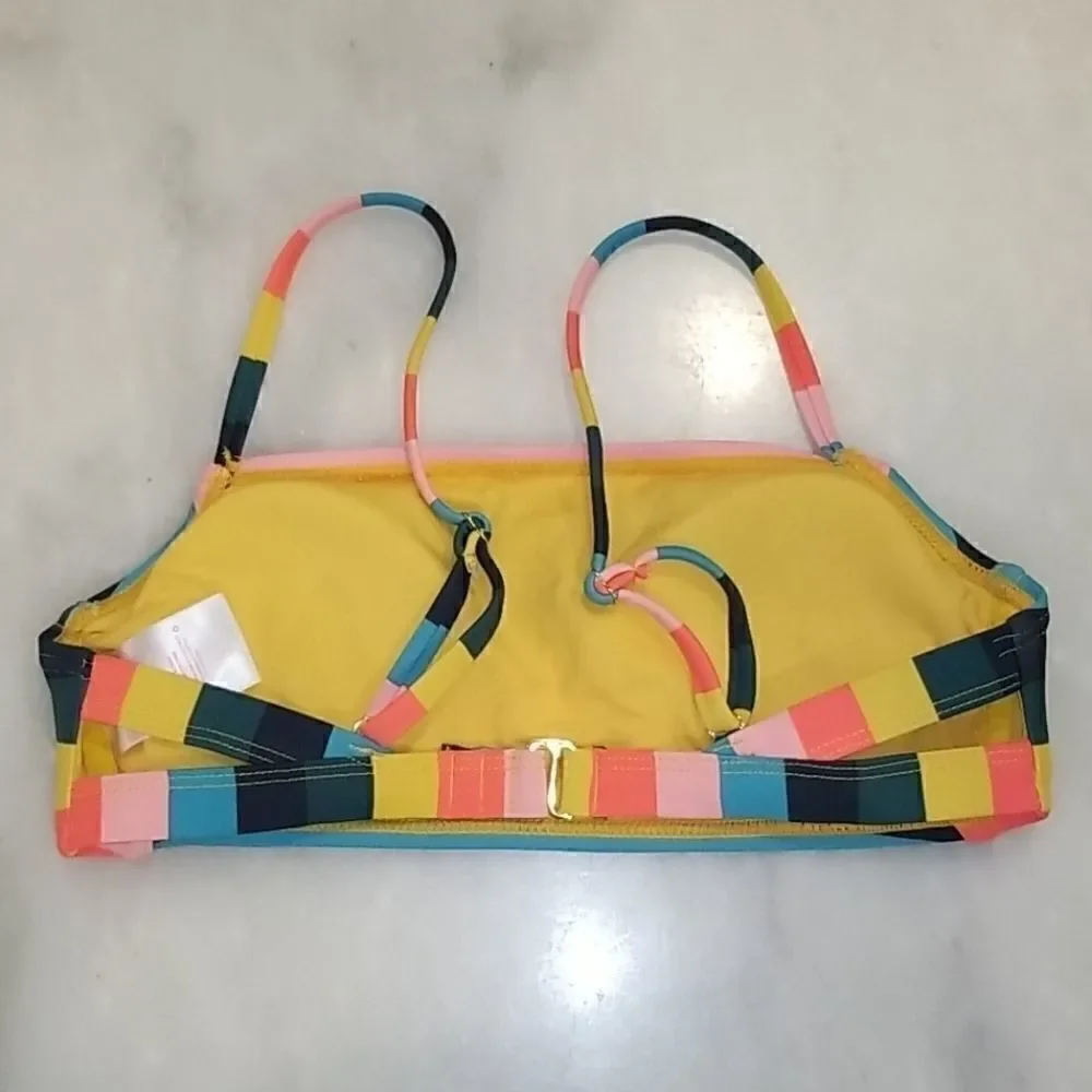 xhileration Swimwear Bathing Suit Bikini Top Striped Colorful Activewear